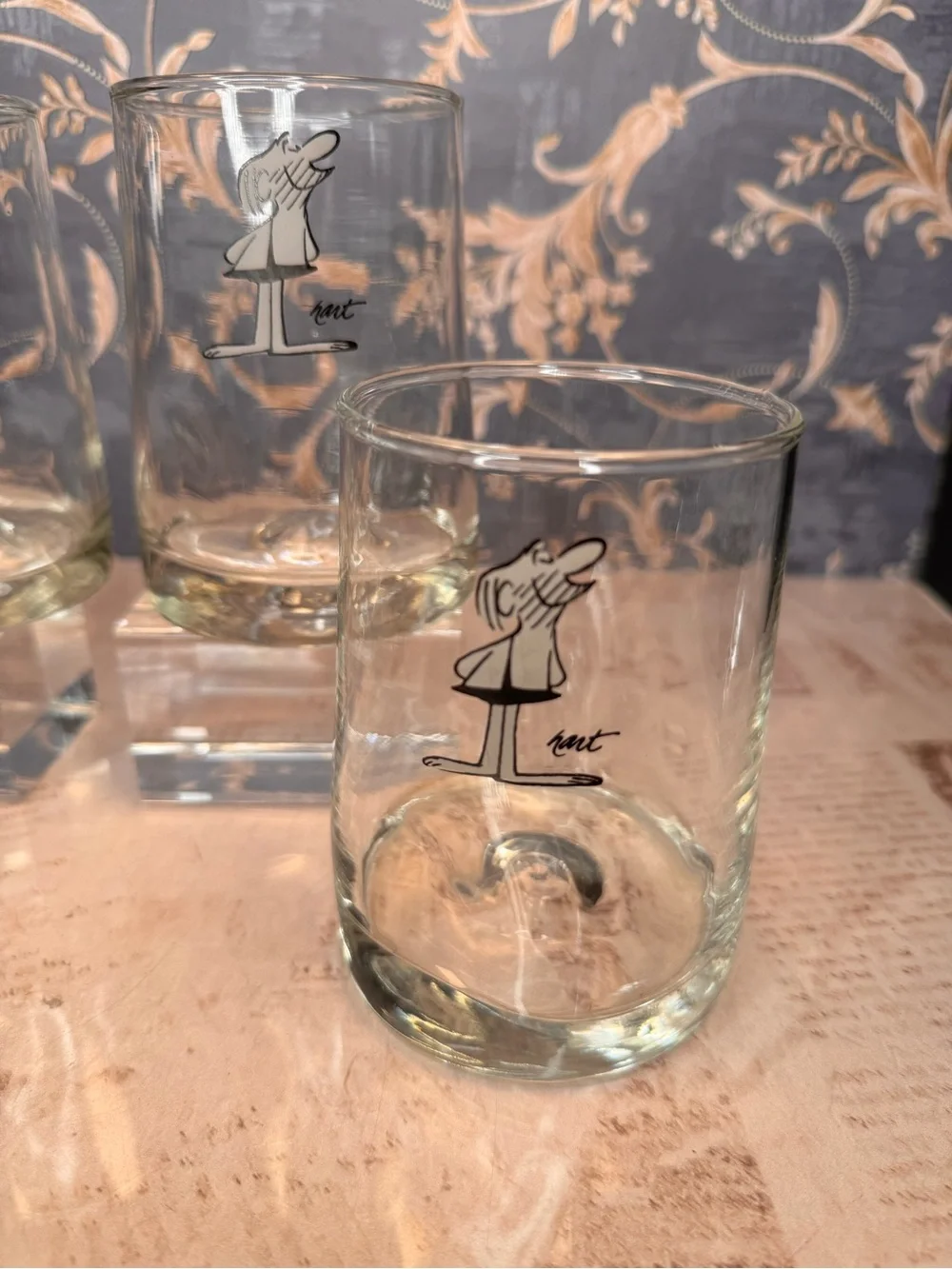 Vintage B.C. Comic Strip Pinched Rocks Glasses Set of 4 Johnny Hart